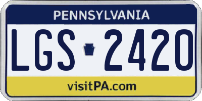 PA license plate LGS2420