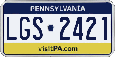 PA license plate LGS2421