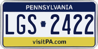 PA license plate LGS2422