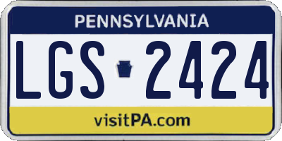 PA license plate LGS2424