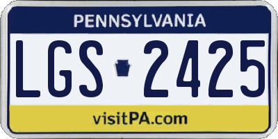 PA license plate LGS2425