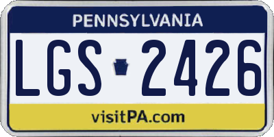 PA license plate LGS2426