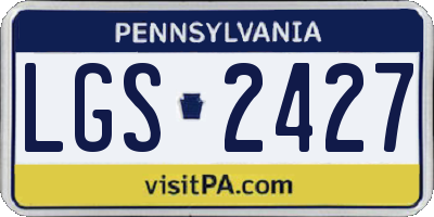 PA license plate LGS2427