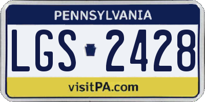 PA license plate LGS2428