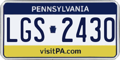 PA license plate LGS2430