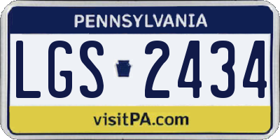 PA license plate LGS2434