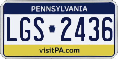 PA license plate LGS2436