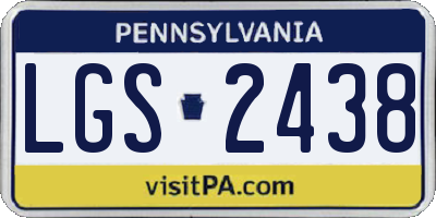 PA license plate LGS2438