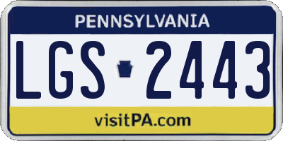 PA license plate LGS2443