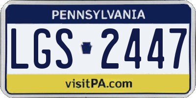 PA license plate LGS2447