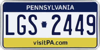 PA license plate LGS2449