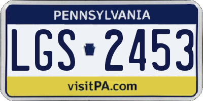 PA license plate LGS2453