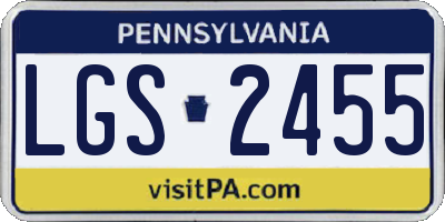 PA license plate LGS2455