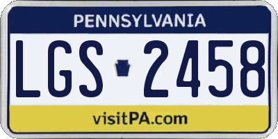PA license plate LGS2458