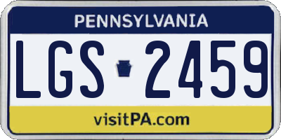 PA license plate LGS2459