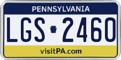 PA license plate LGS2460