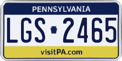PA license plate LGS2465