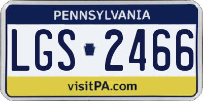 PA license plate LGS2466