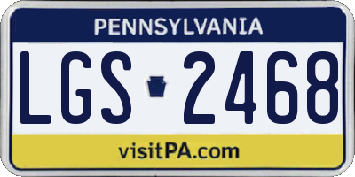 PA license plate LGS2468