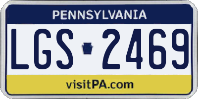 PA license plate LGS2469