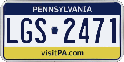 PA license plate LGS2471