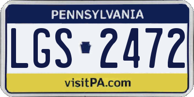PA license plate LGS2472