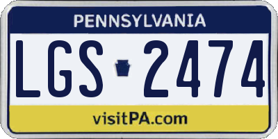 PA license plate LGS2474