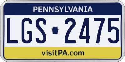 PA license plate LGS2475
