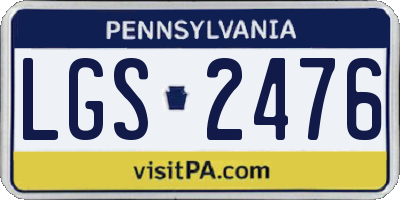 PA license plate LGS2476