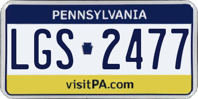 PA license plate LGS2477