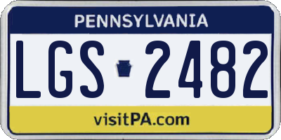 PA license plate LGS2482