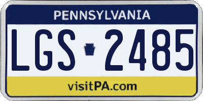 PA license plate LGS2485