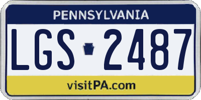 PA license plate LGS2487