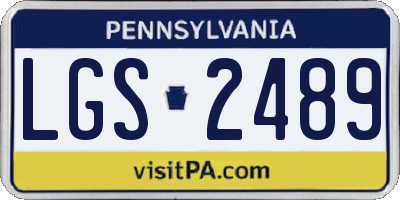 PA license plate LGS2489