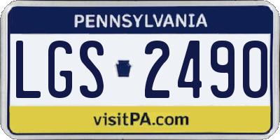PA license plate LGS2490