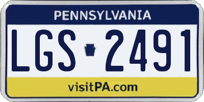 PA license plate LGS2491