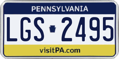 PA license plate LGS2495