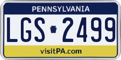 PA license plate LGS2499