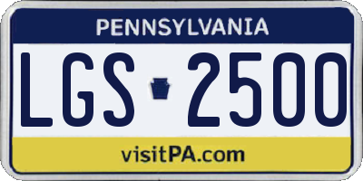 PA license plate LGS2500