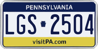 PA license plate LGS2504