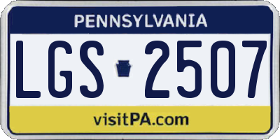 PA license plate LGS2507