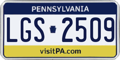 PA license plate LGS2509
