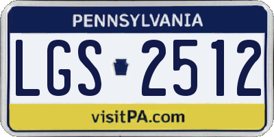 PA license plate LGS2512
