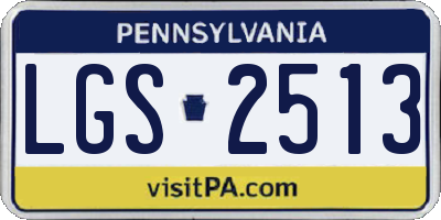 PA license plate LGS2513