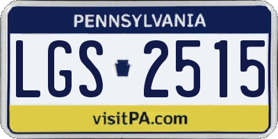 PA license plate LGS2515