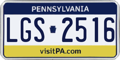 PA license plate LGS2516