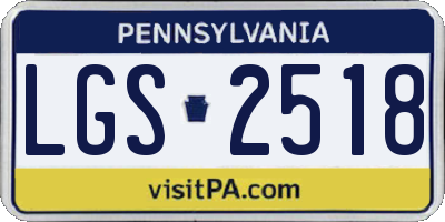 PA license plate LGS2518