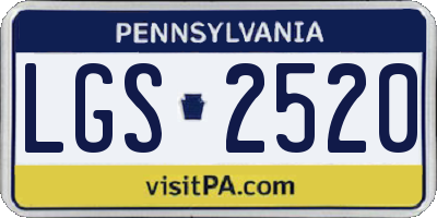PA license plate LGS2520