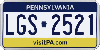 PA license plate LGS2521