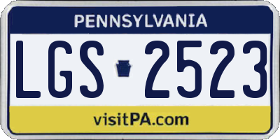 PA license plate LGS2523